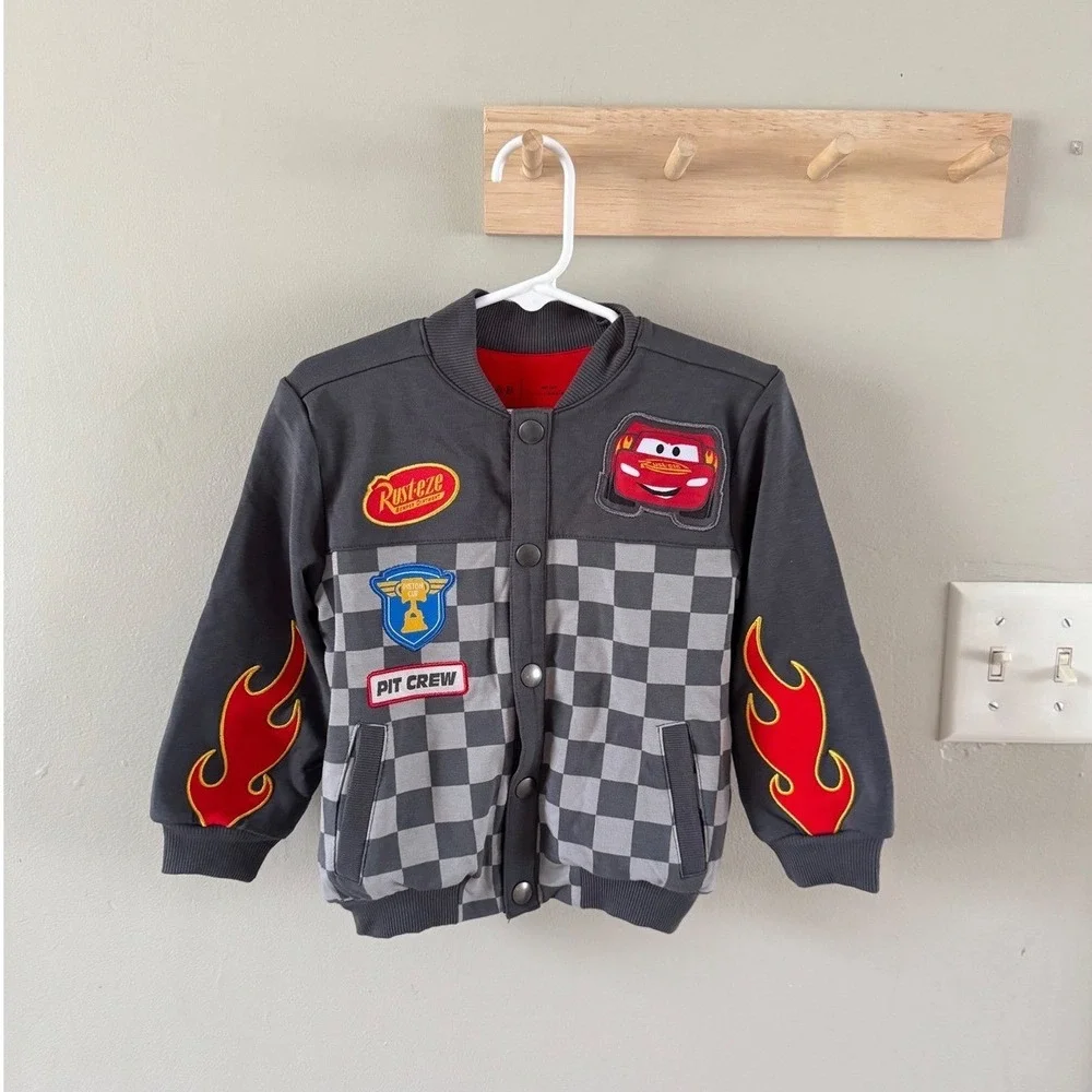 Little Sleepies Disney & Pixar Piston Cup Bomber‎ Jacket Size 2T